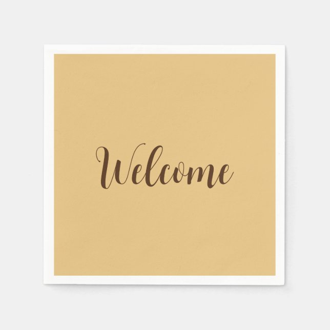Serviette En Papier Dernière couleur Bienvenue Modèle de nom professio (Devant)