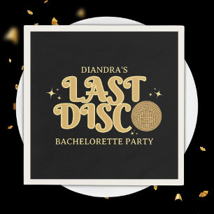 Serviette En Papier Dernière Disco Black and Gold Retro les années 70 