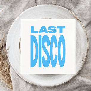 Serviette En Papier Dernière Disco Bleue Enterrement de Vie de Jeune F
