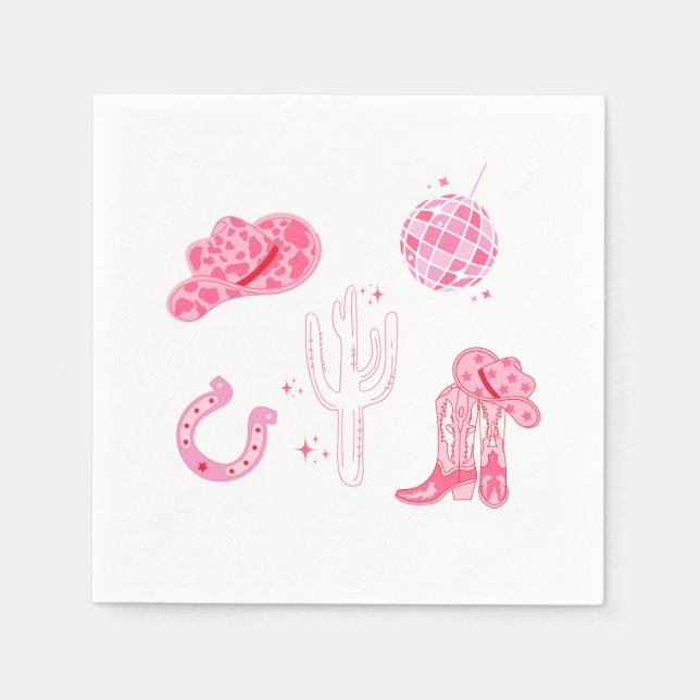Serviette En Papier Dernière disco Rodeo Bachelorette (Devant)