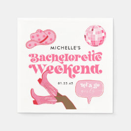 Serviette En Papier Dernière fête de Bachelorette Disco Rodeo