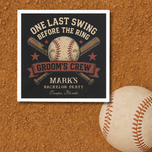 Serviette En Papier Dernière Fête de Célibataire de Baseball