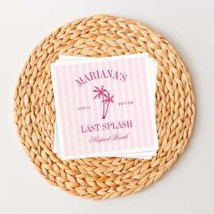 Serviette En Papier Dernière Plage aux Palmiers Rose Chaud Enterrement