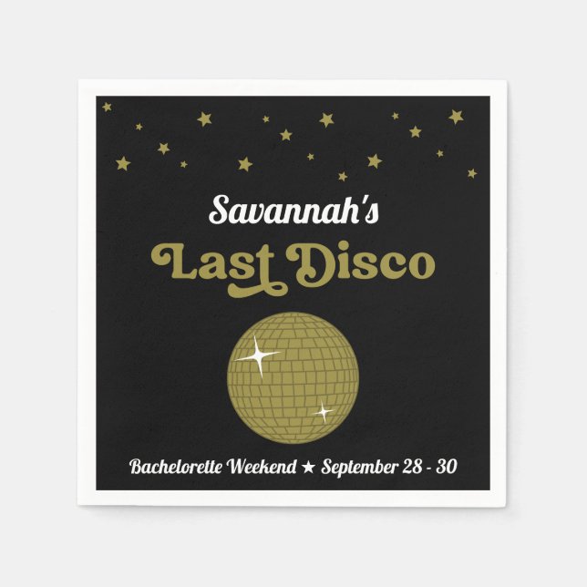 Serviette En Papier Dernière soirée Disco pour la mariée, enterrement  (Devant)