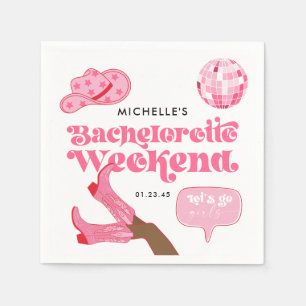 Serviette En Papier Dernière soirée disco rodeo avant le mariage
