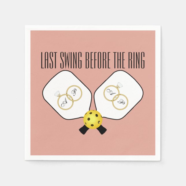 Serviette En Papier Dernière swing avant la bague Mariage Pickleball (Devant)