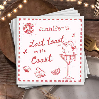 Serviette En Papier Dernière Toast rose sur la Côte Party d'Enterremen