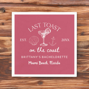 Serviette En Papier Dernière Toast sur la Fête de Bachelorette de la P