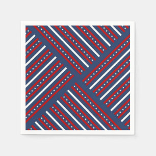 Serviette En Papier Des rayures Motifs patriotiques