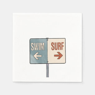 Serviette En Papier Des serviettes de cocktails pour surfer. Mariage M