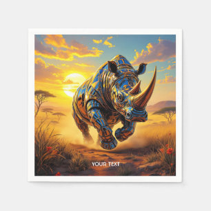 Serviette En Papier Désert de Cyber Rhino Imaginaire