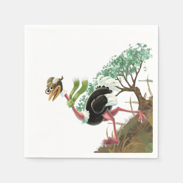 Serviette En Papier Desert Ostrich Runner (Devant)