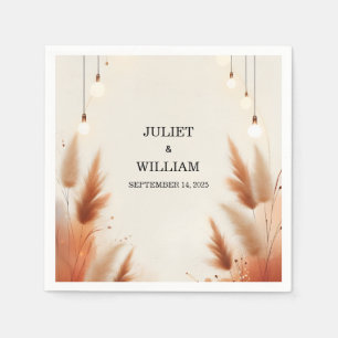 Serviette En Papier Désert Rustique Boho Automne Ombre Mariage Brown