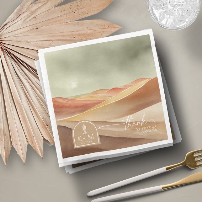 Serviette En Papier Desert Vibes Mariage Paysage Merci ID1019 (Créateur téléchargé)