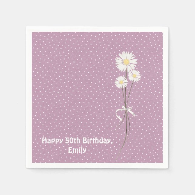 Serviette En Papier Design à pointes avec bouquet margueux (Devant)