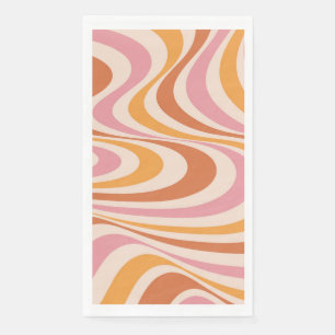 Serviette En Papier Design abstrait rose et orange