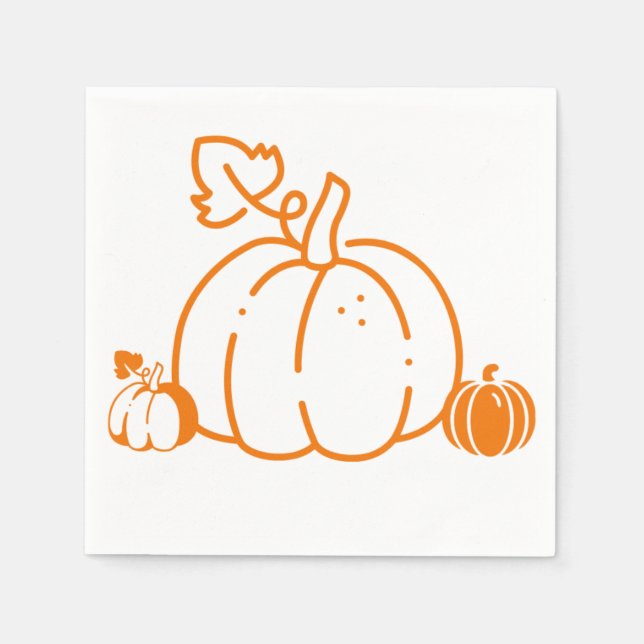 Serviette En Papier design citrouille charmant (Devant)