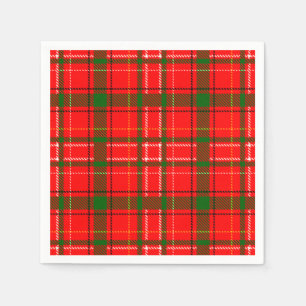 Serviette En Papier Design de Motif de Noël Tartan rouge