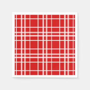 Serviette En Papier Design de Motif en Tartan blanc rouge