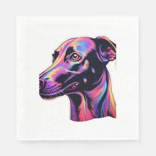 Serviette En Papier Design de néon Greyhound