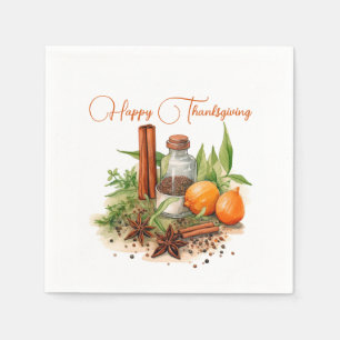 Serviette En Papier Design des épices automnales, Bon thanksgiving