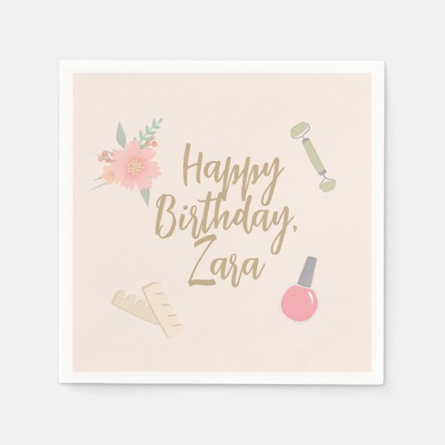 Serviette En Papier Design élégant Spa Party personnalisé (Devant)