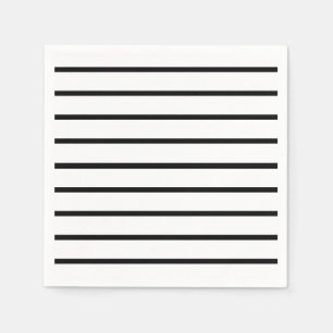 Serviette En Papier Design en rayures blanches et noires