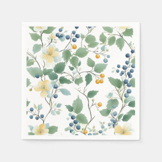 Serviette En Papier Design floral doux et Berry Nature inspiré