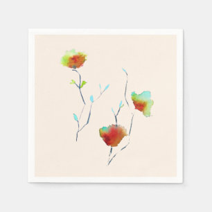 Serviette En Papier Design moderne simple d'art floral abstrait