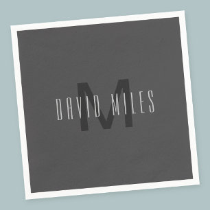 Serviette En Papier Design Monogramme minimaliste moderne modifiable g