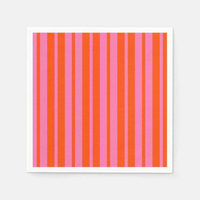 Serviette En Papier Design Motif Orange Rose (Devant)