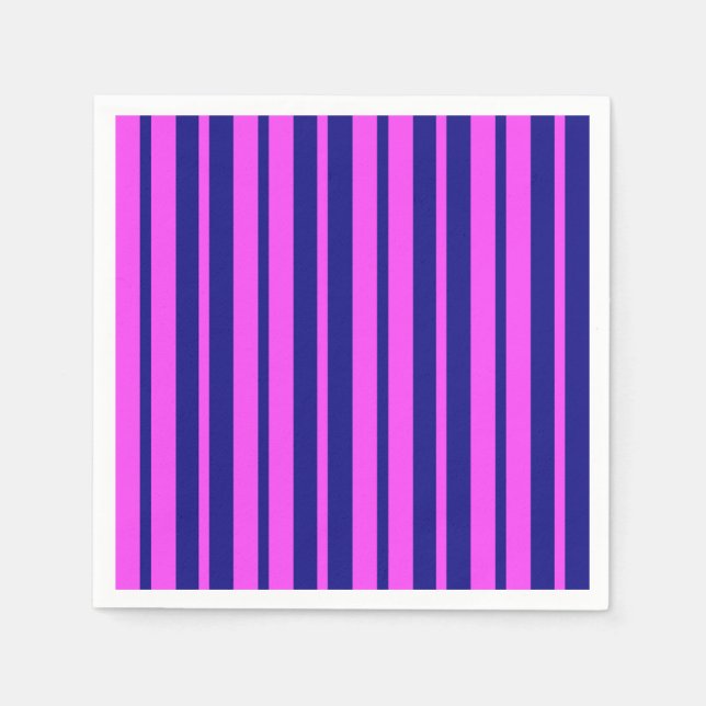 Serviette En Papier Design Motif violet bleu élégant rayures (Devant)
