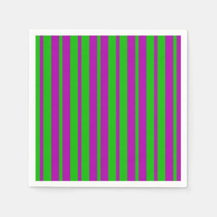 Serviette En Papier Design Motif violet vert élégant rayures