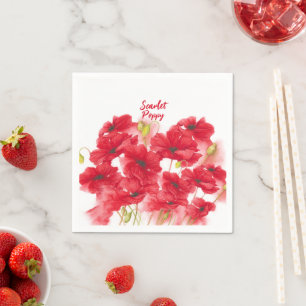 Serviette En Papier Design personnalisé Scarlet Poppy.