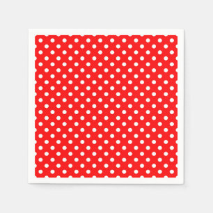 Serviette En Papier Design Pois blanc rouge