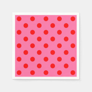 Serviette En Papier Design Pois rouge sur rose
