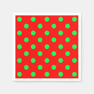 Serviette En Papier Design Pois vert Arrière - plan rouge
