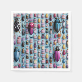 Serviette En Papier Design scarabées et gâteaux pop pastel chic
