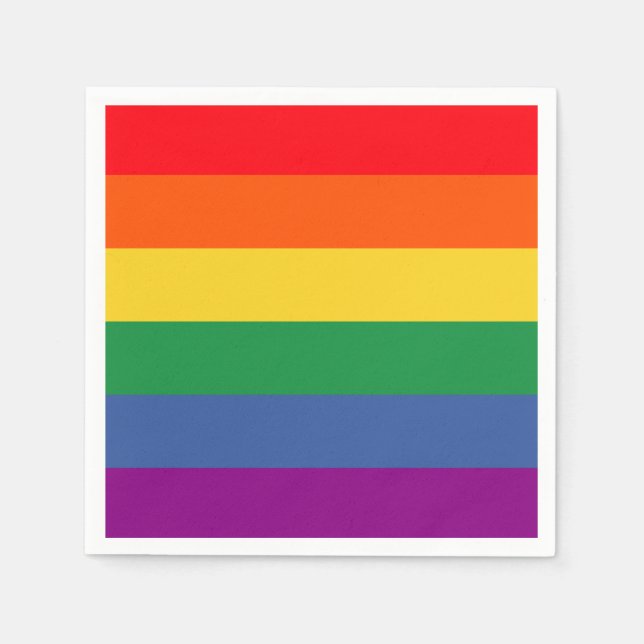 Serviette En Papier Design simple avec drapeau arc-en-ciel lgbtq (Devant)