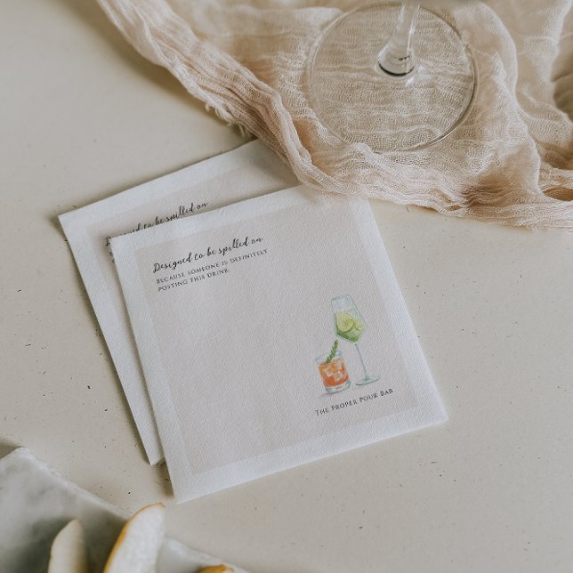 Serviette En Papier Designed to Be Spilled On | Custom Bar & Events (Créateur téléchargé)