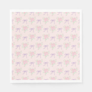 Serviette En Papier Dessert de fête floral fantaisie vintage pourpre