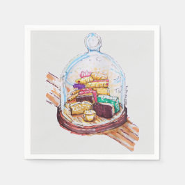 Serviette En Papier Desserts Sous Dôme De Verre