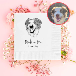 Serviette En Papier Dessin à la main de chien berger australien person