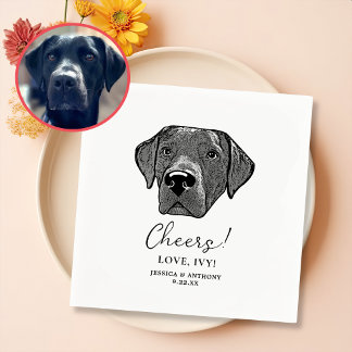 Serviette En Papier Dessin à la main de chien du Labrador Salutation p