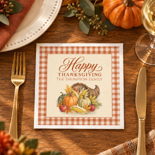 Serviette En Papier Dessin à l'aquarelle de dinde de Thanksgiving pour