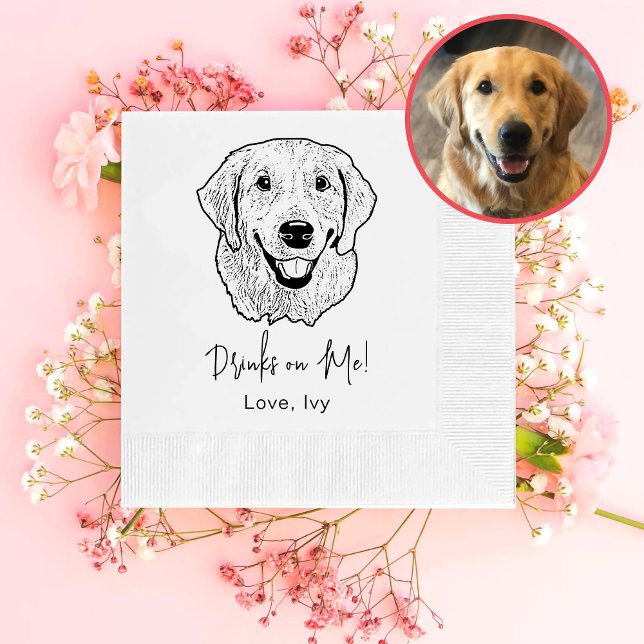 Serviette En Papier Dessin à main pour chien d'essayeur d'or personnal (Créateur téléchargé)