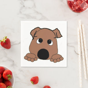 Serviette En Papier dessin animé bulldog rouge examen