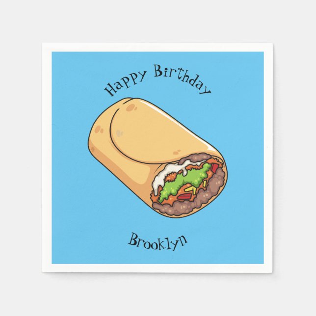 Serviette En Papier dessin animé de Burrito (Devant)