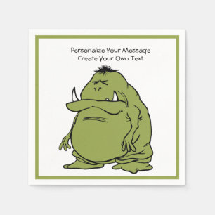 Serviette En Papier Dessin Animé Green Ogre Troll Personnalisé