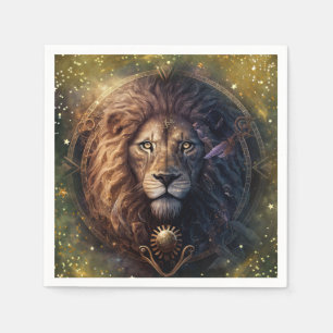 Serviette En Papier Dessin aquarelle Signe du zodiaque Lion